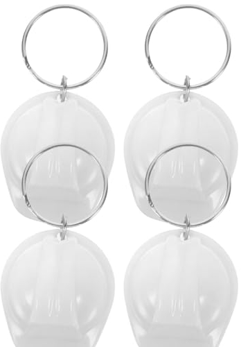 ABOOFAN Mini-Helm-Schlüsselanhänger 4 Stück Miniatur-Bauhelm Kleiner Sicherheitshut-Schlüsselanhänger Für Kinder Bau-Motto-Geburtstagsfeier Preise Zubehör Weiß