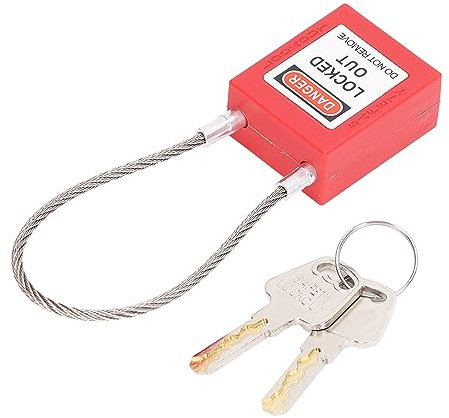 Lockout Tagout Lock Stainless Steel Cable Lock Safety Lockout Padlock Lockout Tagout Safety Padlock Master Lock with 2 Keys