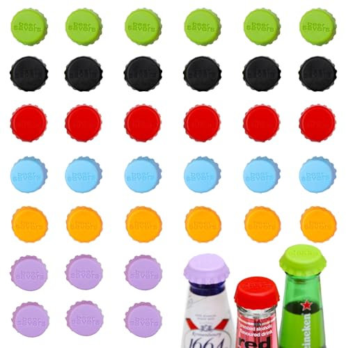 Silicone Bottle Caps,dancepandas 36 Pieces Wine Bottle Caps/Beer Sealer Cover,Bierflaschenverschluss Wiederverwendbare Silikon Kronkorken Waschbar,für Bierflaschen Weinflaschen