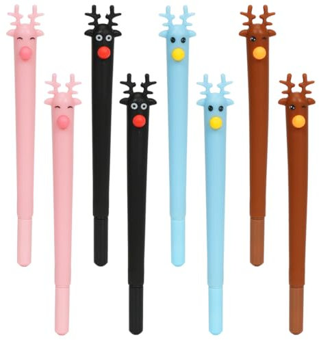 Meleager 12 Pezzi Penne Natalizie per Bambini, Sfera di Natale, Penne con Corna d'Alce, Gadget per Adulti e Studenti