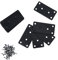 Luabue 10PCS Flat Metal Brackets 80x40mm Black Mending Plates Stainless Steel Support Joining Plates for Wood Sleeper Brackets Fixing with 60 Screws