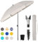 Sekey Parasol de Balcon 160 cm avec Housse de Protection & Adaptateur – Réglable en Hauteur et Inclinaison, UPF 50+ pour Jardin, Terrasse & Plage (Rond, Résistant au Vent)