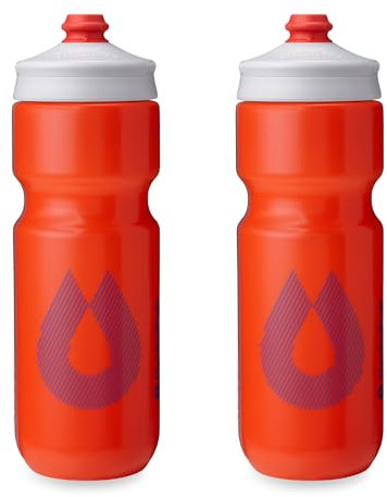 HydraPak Breakaway Surge Lightweight Bike Water Bottle 2-Pack - High Flow, Cycling & Sports Squeeze Bottle (Orange, 740ml / 25oz)