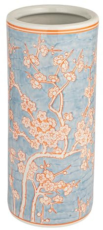 Creative Co-Op Ceramic Umbrella Stand, Blue