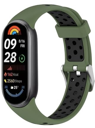 FFHAO Correa Bracelet de rechange en silicone pour montre connectée Xiaomi Smart Band 9, For Mi Band 8 9, Agate