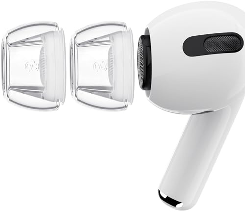 RFUNGUANGO Neue transparente Ohrkappen 1 Paar, kompatibel mit AirPods Pro 2./1. Generation Ersatz-Ohrstöpsel, mit Geräuschunterdrückung Löcher und integrierte Staub Netz, Größe（Small）