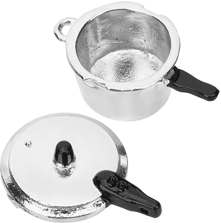 HANABASS Mini Autocuiseur Modèle en Alliage, Accessoire Décoratif D\U0027Ustensiles Cuisine pour Mini Maison et Jeu D\U0027Imitation, 1 Pièce