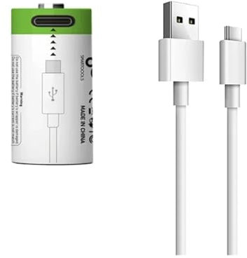 Yhytgbhk 1 Batteria e 1 Batteria Ricaricabile Cr123a da 300 mAh e 3,7 V 17345 con USB