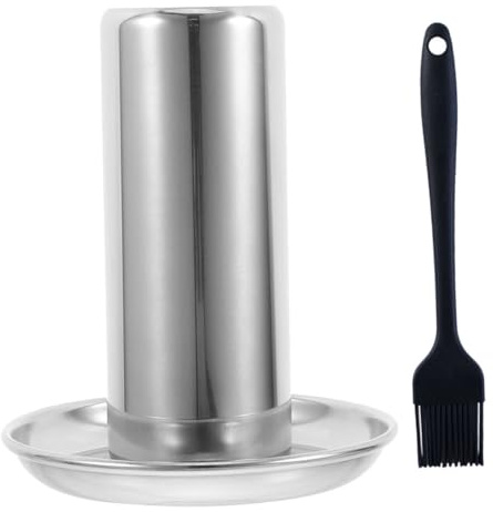BESTonZON 1 Satz Hähnchenbräter mit Bierdosenhalter Vertikaler Grillrost für Saftiges Grillhähnchen für Grill und Ofen mit Integriertem Tropfblech und Vielseitig Einsetzbar