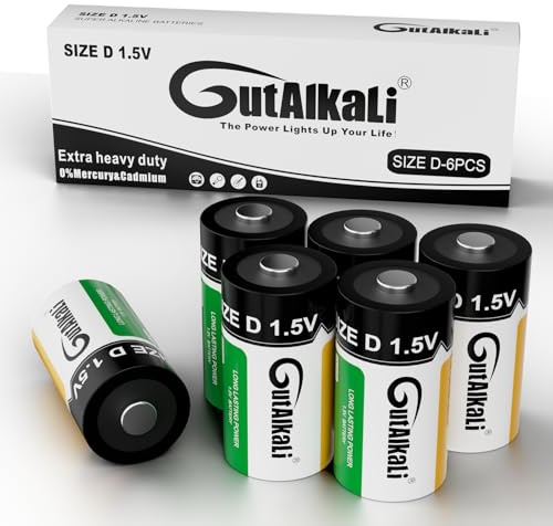 Batterie alcaline Mono D LR20 1,5 V, 6 pezzi