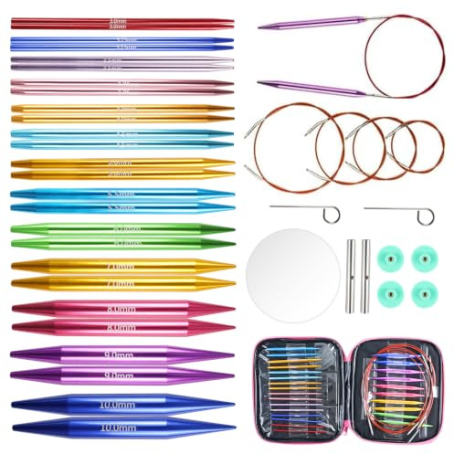 13 Pair Circular Knitting Needles, Interchangeable Knitting Needles Set
