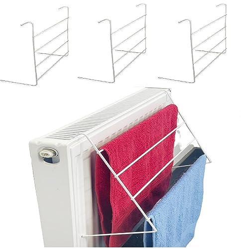 WILSONS DIRECT 3 x 4 Bar Radiator Rack 2m Drying Space Plastic Coating Non-Slip Non Scratch Feet