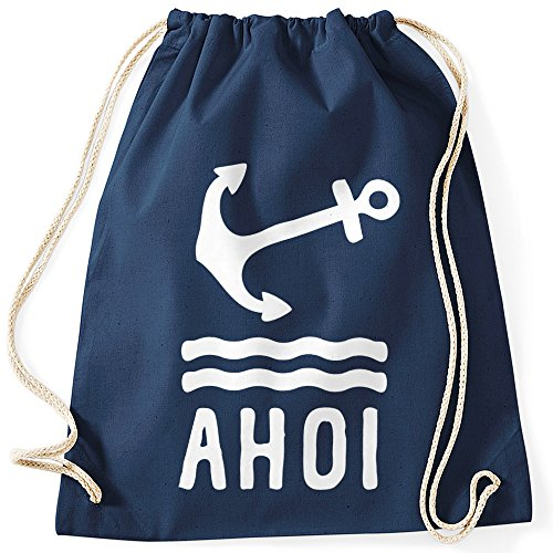 MoonWorks Turnbeutel Anker AHOI Navy Unisize