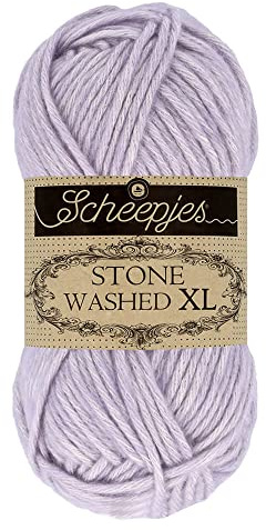 Scheepjes Stone Washed XL Yarn 50g Ball – 858 Lilac Quartz, Cotton-Acrylic