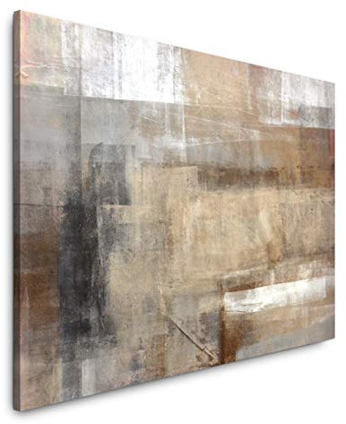 Paul Sinus Art Wandbild Abstraktes Design: Harmonische Mischung aus Beige, Braun und Grau für eine subtile, zeitlose Ästhetik.