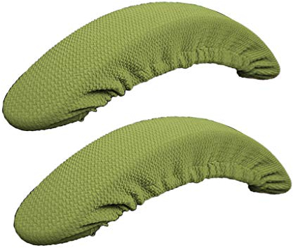 Fenteer 1 Paar Armlehnen Bezüge für Stühle, Bürostuhl Armlehnen Schonbezüge, Elastische Waschbare Abnehmbare Armlehnenbezüge Armlehnenschoner für Bürostühle, Grün