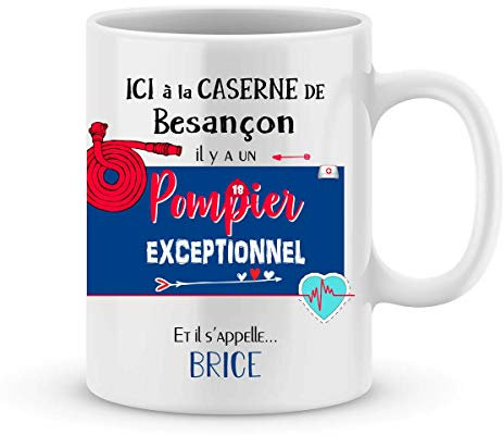 Cadeau pompier – mug personnalisé pour pompier
