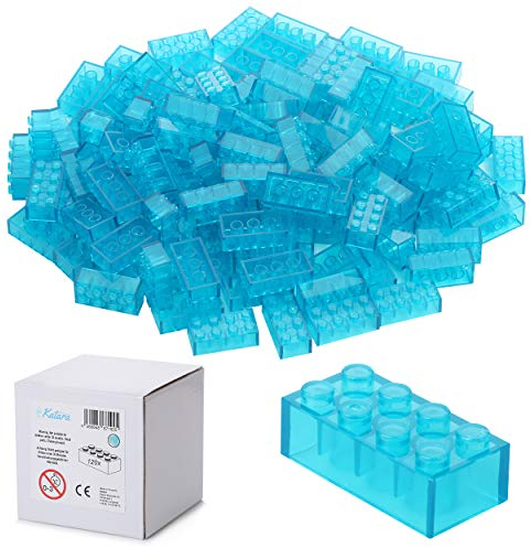 120 Bausteine 4x2, Kompatibel Zu Allen Anderen Herstellern, In Vielen Farben Erhältlich - Transparent Blau