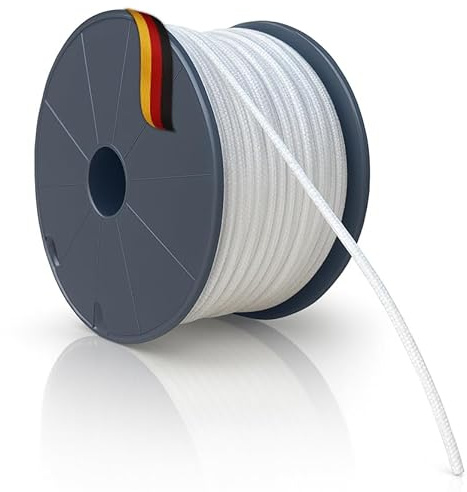 markiso Plissee Schnur 0,8 mm Weiß 40 Meter | Reißfest & UV-beständig | Jalousieschnur für Rollos, Gardinen, Plissees | Ersatzschnur für Sonnenschutz & Fensterdeko