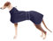 MOREZI Windhund-Wintermantel, Whippet-Mantel mit gepolstertem Fleece-Futter, Wasserabweisende Hundejacke mit verstellbaren Bändern und reflektierenden Elementen-Navy-L