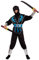 Magicoo blau-silberner Drachen Ninja Kostüm für Kinder Jungen Gr 110 bis 140 Schwarz/Blau/Silber - Fasching Kinder Ninja Kostüm Kind (110/116)