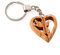 KASSIS Porte-clés en bois d'olivier en forme de cœur Cadeau pour plusieurs occasions, Ange gardien, 3,50 x 4 cm