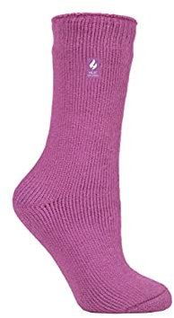 HEAT HOLDERS SOCKSHOP Thermal Socks - Ladies Warm Cosy Winter Colourful 2.3 TOG Plain Thermal Socks in a 1 Pair Pack Size 4-8 Muted Pink 4-8