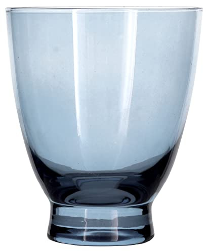BITZ Statue Wasserglas, Hübsche Wassergläser, Durchm. 8,2 cm, Höhe 9,6 cm, 25 cl, 2 Stück, Blau