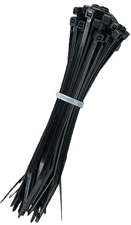 UKCable-Ties 100x UV & Heat Stabilsed and Heat Resistant Cable Ties Black (Black, 100mm x 2.5mm)