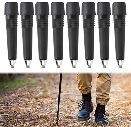 Trekkingstöcke Spitze,RoadLoo 8 Stücke Alpenstock Rod Tip Alpenstock Walking Pole Gummispitzen Kohlenstoff Wolframstahl Alpenstock Ersatzkappen Trekkingstock für Wandern Walking Trekking