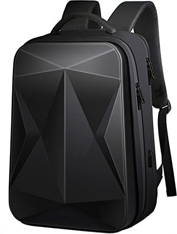 Sac à dos de voyage antivol à coque rigide étanche pour ordinateur portable 17 pouces avec port de charge USB Sac à dos d'affaires pour hommes femmes College School,black