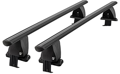 Menabo Dachträger Grundtäger kompatibel mit FIAT 500 2007-2024 TÜV Aluminium Schwarz 2tlg