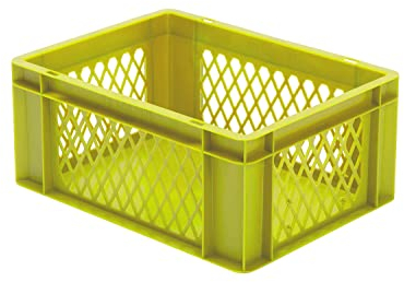 der ROLLENDE SHOP - Eurobehälter in 40 x 30 cm - Höhe 17,5 cm - Durchbrochen gelb