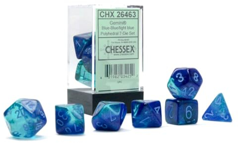 Gemini® Polyhedral Blue-Blue/light blue Luminary™ 7-Die Set