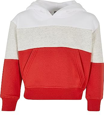 Urban Classics Damen Girls Oversized 3-Tone Hoody White/lightgrey/hugered, 146/152