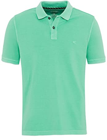 camel active Herren Kurzarm Poloshirt im feinen Streifenmuster