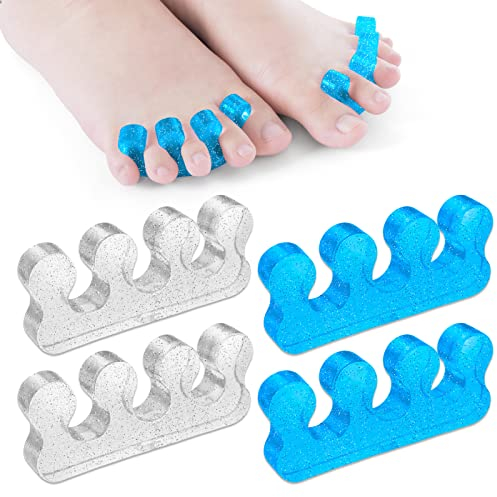 Sibba 4 Stück Zehenspreizer Nagellack, Nagellack Zehentrenner, Zehentrenner Damen Silikon, Fingerspreizer, Silikon Zehentrenner für den Heim Salongebrauch Füße Glätteisen Korrektoren überlappende