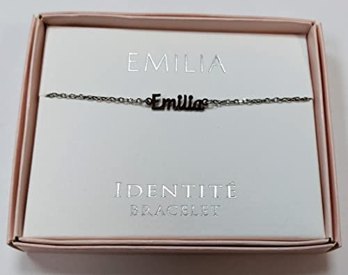 Sterling Effectz Namens-Armband mit Aufschrift Emilia, silberfarben, in Geschenkbox