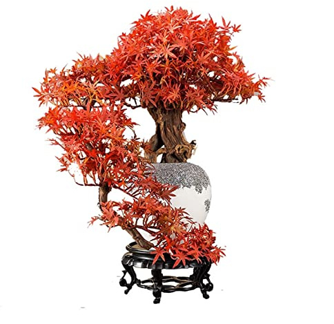 Künstlicher Bonsai-Baum Künstliche Ahornblatt-Bonsai-Baum-Kunstpflanzen for den Innenbereich, große künstliche Pflanzen, Dekoration mit Keramiktöpfen, Inneneinrichtung Gefälschte Pflanze im Topf Künst