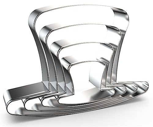 Top Hat Cookie Cutter Set - 5, 4, 3, 2 - 4 Piece - Stainless Steel