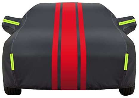 MarxaN Autoabdeckung für Alfa Romeo Spider 916(1994-2005), Komplette Abdeckungen Abdeckplane wasserdicht wetterfeste Auto Abdeckplane Garagen Außen Zubehör,C/Black-Red