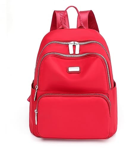 JIANLINST Rucksack Damen Klein Schulrucksack Cityrucksack Leichtgewicht Wasserdicht Reiserucksack Casual Daypack Rot