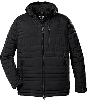 STOY Herren Steppjacke mit abzippbarer Kapuze - Große Größen STW 16 MN QLTD JCKT, schwarz blau, 4XL, 39806-000
