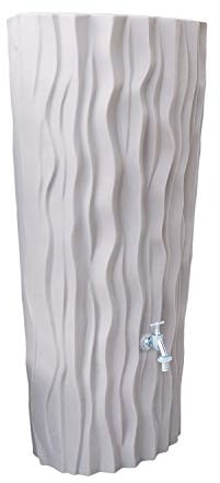 Prosperplast Regentonne Regenwassertank Alana 160 Liter Taupe aus UV- und witterungsbeständigem Material. Regenwassertonne mit integrierter Pflanzschale und hochwertigen Messinganschlüssen