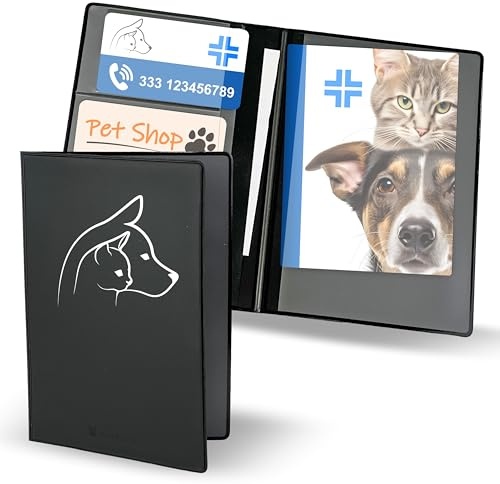 pubblimania Étui porte-documents Vaccin et ou livret vétérinaire chiens chats animaux domestiques en PVC refermable à 2 portes, pour garder tout en ordre.