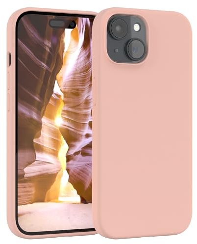 EAZY CASE Premium Silikon Handyhülle kompatibel mit iPhone 15 Slimcover mit Kameraschutz und Innenfutter, Silikonhülle, Schutzhülle, Bumper, Handy Case, Hülle, Softcase, Rosa
