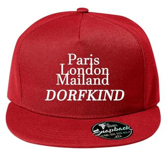 DELUNO Paris London Mailand dorfkind Baumwolle Baseball Cap Basecap Unisex Kappen Sport Reisen Style - Baseballkappe Kappe Mütze Rot (Cap-507-Rot)