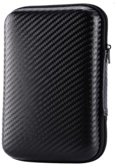 Reise Zubehör Organizer Tasche, 2.5 Hart Eva KohlefaserTasche Case für Externe Hard Drive Festplatten, Tragbare Elektronische Kabeltasche Gadget Tasche für MacBook Power Adapter, Kabel, Schwarz