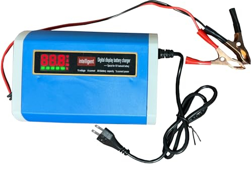Joelrise 12V 6A Car Battery Charger, Smart Trickle Charger & Maintainer with Desulfator, Temperature Compensation for Lead Acid Batteries (Cars, Trucks, Motorcycles, Lawn Mowers, Marine)