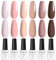 ROSALIND UV Nagellack, 6 Farben Nude Rosa Braun Shellac Gel Nagellack Set Soak-Off UV Gel Nail Polish für Anfänger Nail Art Salon DIY